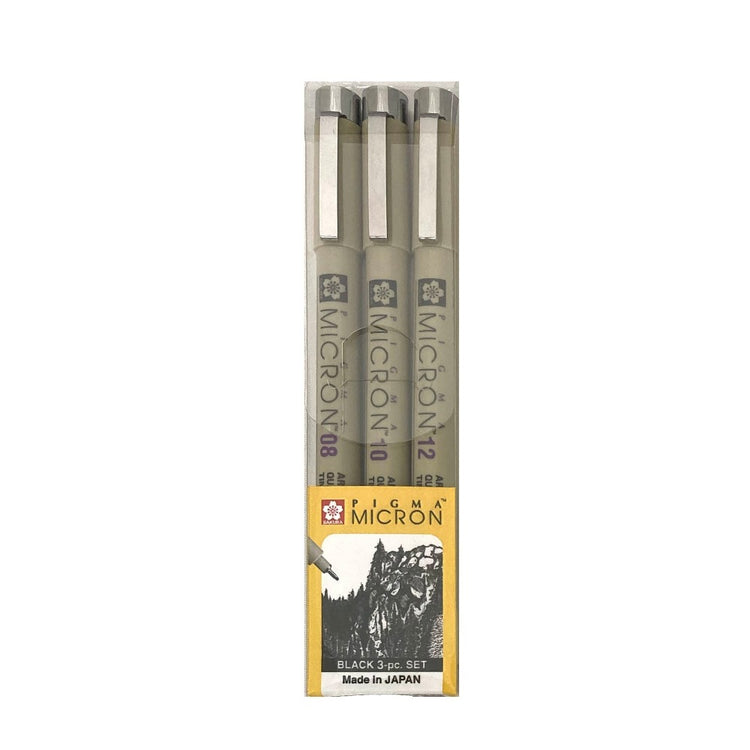 Sakura Pigma Micron 3 Pen Black Ink Set 3C