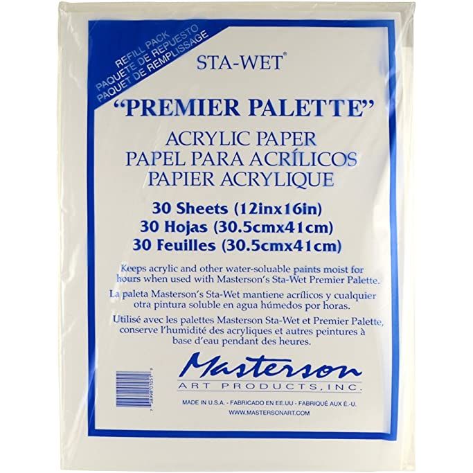 Sta-Wet Super Pro Palette Acrylic Paper Refill 30 sheets 12in x 16in