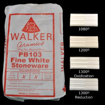 Walker Clay PB103 Fine White Stoneware 103 - 10kg Bag