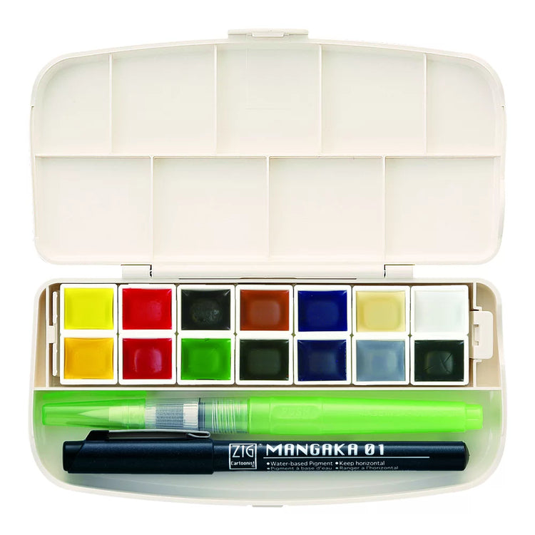 Kuretake Gansai Tambi Portable 14 Colors Set