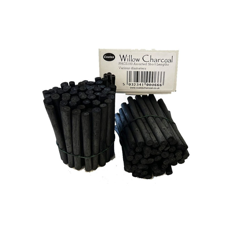 Coates Artist Willow Charcoal Sticks - 100 Short Thin Sticks