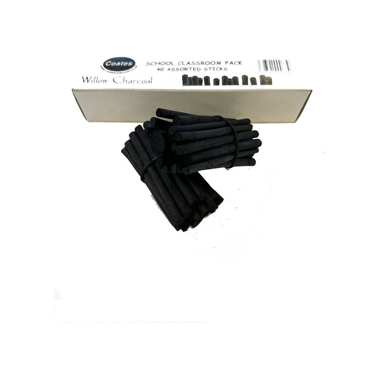 Coates Artist Willow Charcoal Sticks - Classroom Pack 40 Short