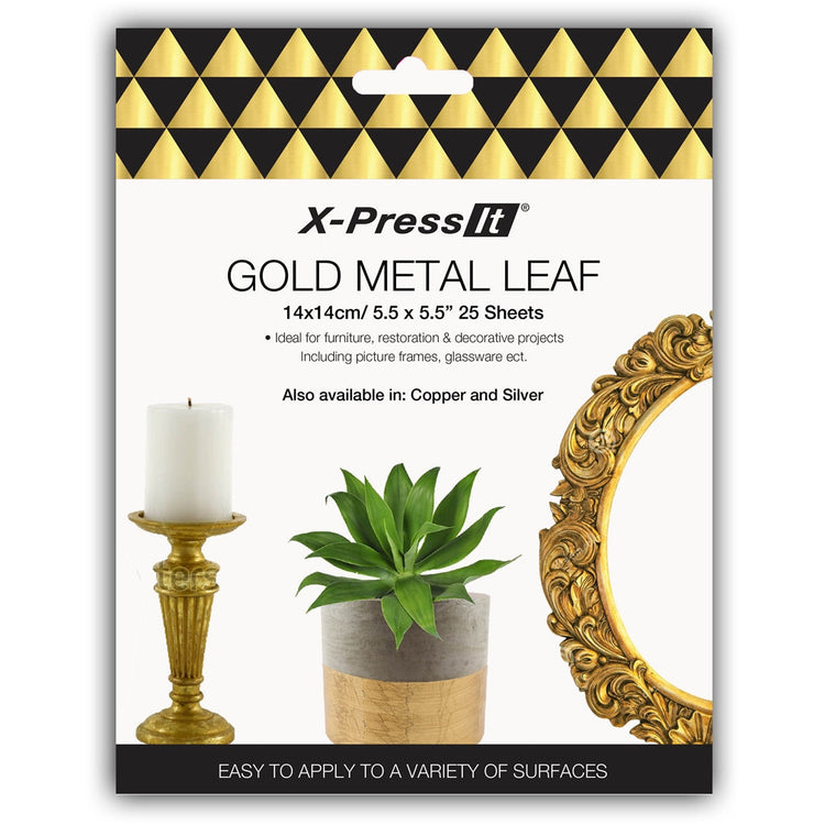 Metal Leaf Gold / Silver / Copper 140 x 140mm 25 sheets