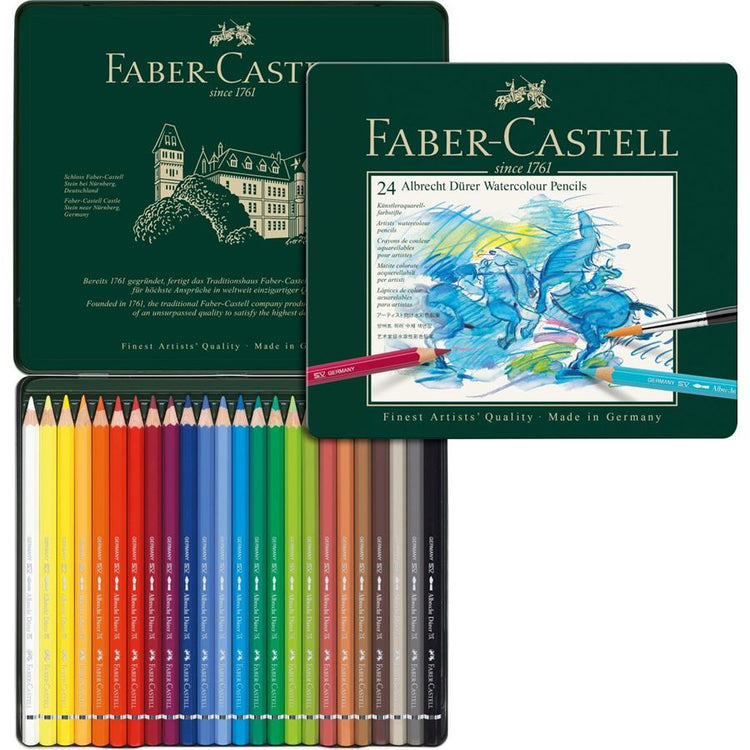 Faber-Castell Albrecht Durer Watercolour Pencils, Tin Box of 12 / 24 / 36 / 60 / 120