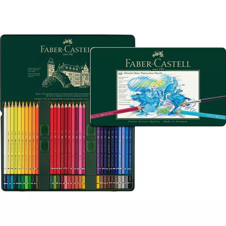 Faber-Castell Albrecht Durer Watercolour Pencils, Tin Box of 12 / 24 / 36 / 60 / 120