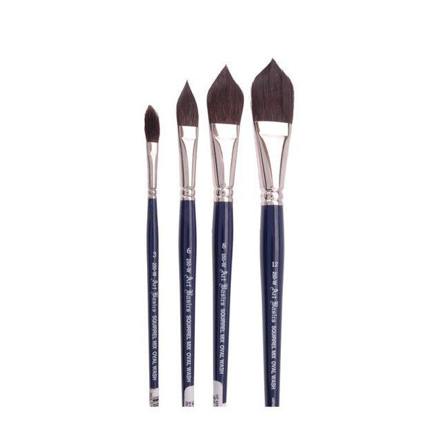 Art Basics 250-W Watercolour Squirrelon Oval Wash Brushes