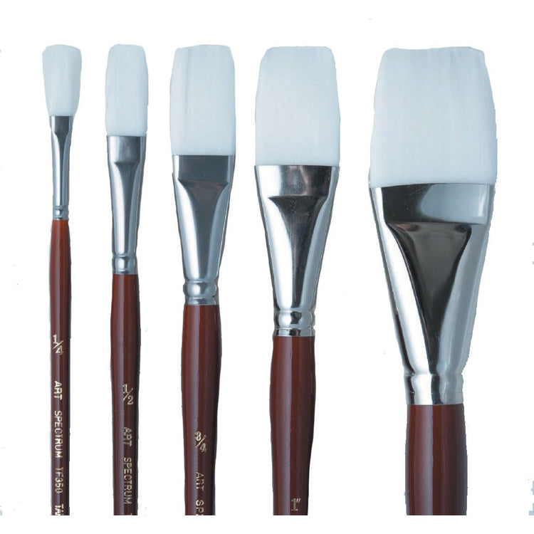 Art Spectrum 350 White Taklon Brushes - Flat