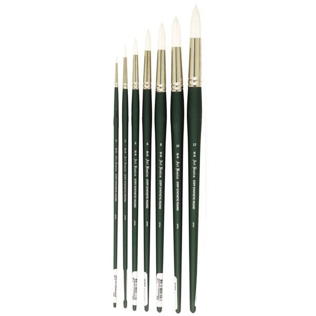 Art Basics 95-R Stiff Synthetic Round Brushes