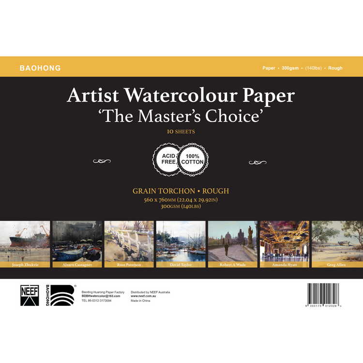 Baohong Watercolour Paper 300gsm 560x760mm - Single Sheets