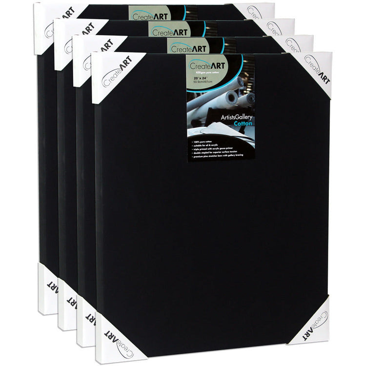 CreateART Artist Gallery Cotton 35mm 450gsm Black Primed - Full Carton