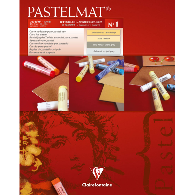 Clairefontaine Pastelmat Paper Pad 12 sheets 360gsm