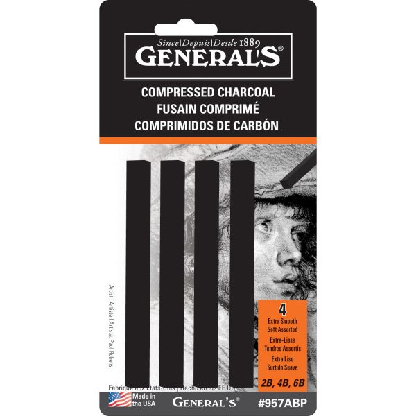 Generals Compressed Charcoal - 4 Black #957