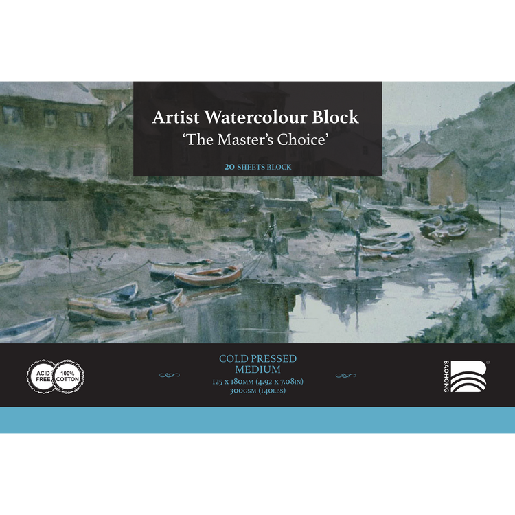 Baohong Watercolour Block - 125 x 180mm - Smooth / Medium / Rough