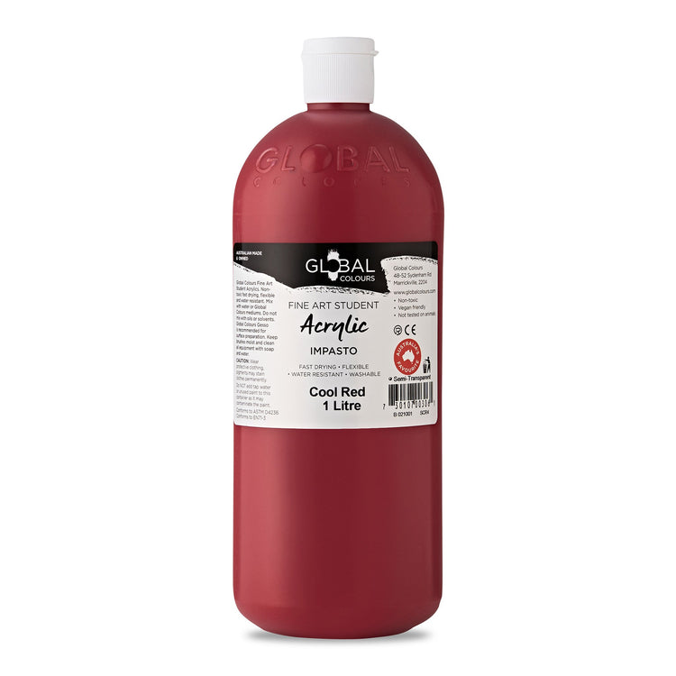 Global Fine Art Student Acrylic 1 litre - 28 Brilliant Colours