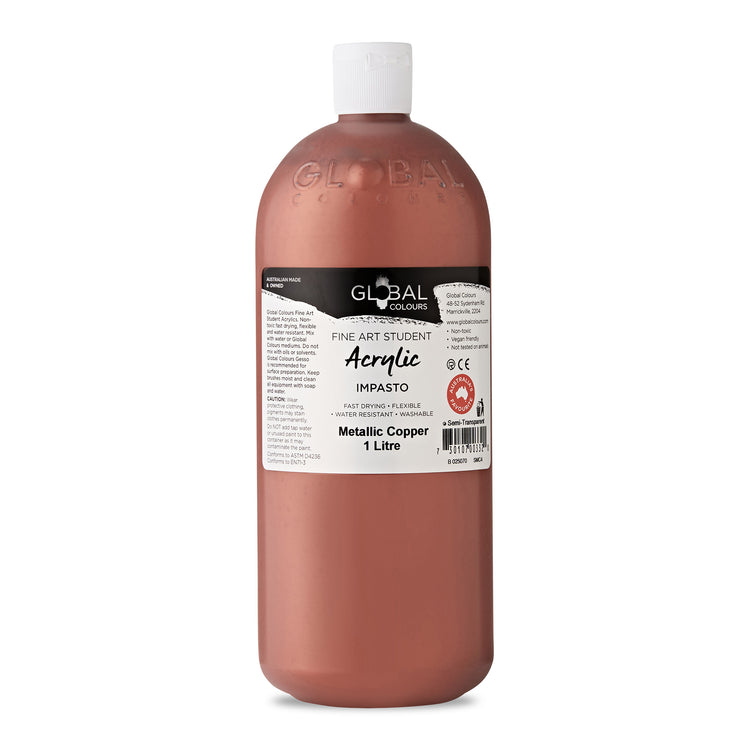 Global Fine Art Student Acrylic 1 litre - 28 Brilliant Colours