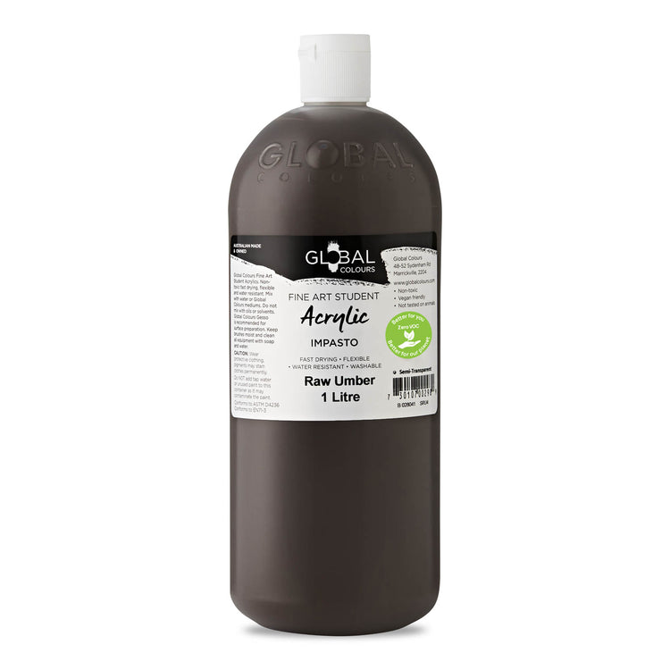 Global Fine Art Student Acrylic 1 litre - 28 Brilliant Colours