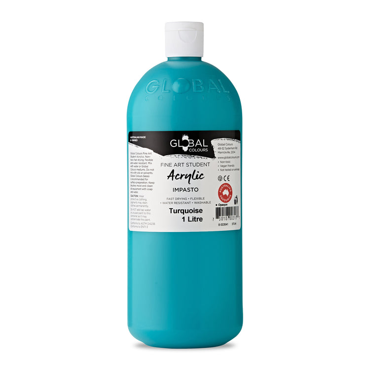 Global Fine Art Student Acrylic 1 litre - 28 Brilliant Colours