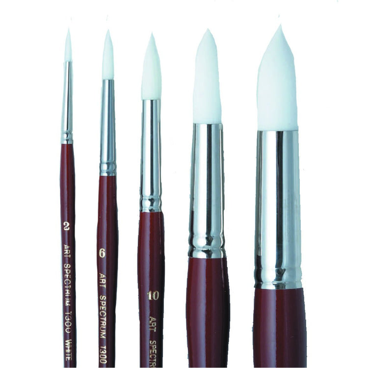 Art Spectrum 300 White Taklon Brushes - Round