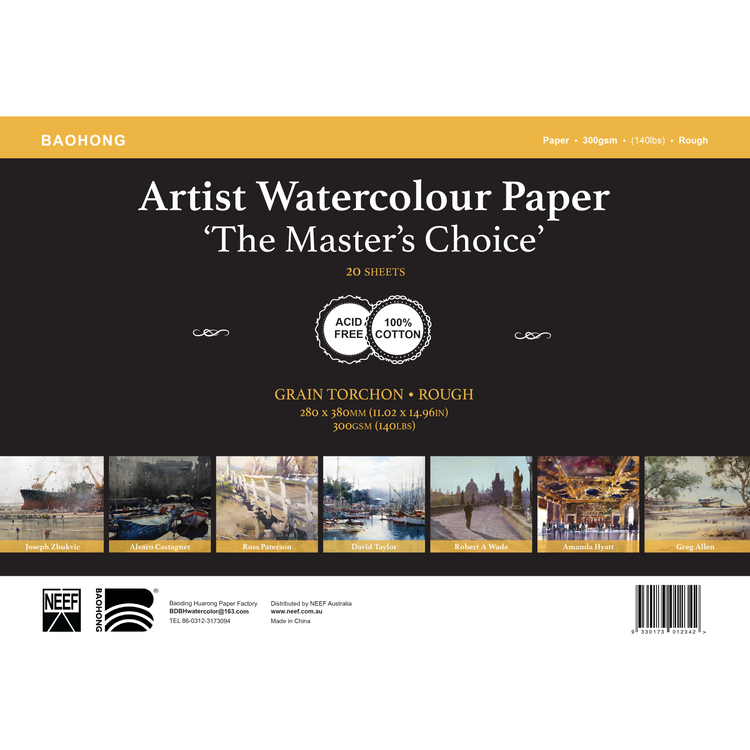 Baohong Watercolour Paper 300gsm 280x380mm - Single Sheets