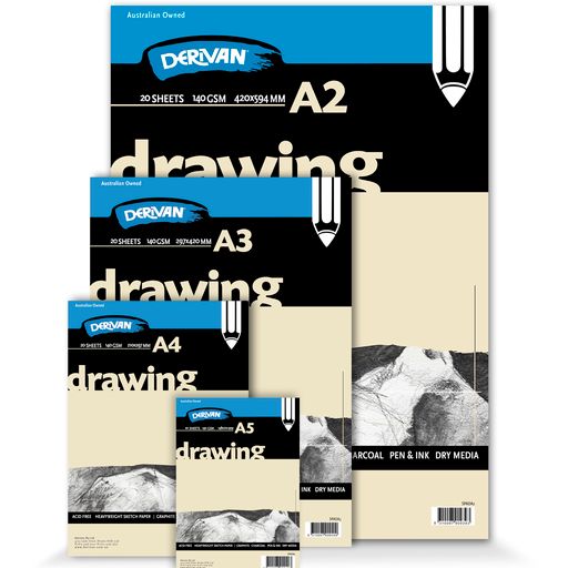 Derivan Drawing Pad Heavyweight 140gsm A2 / A3 / A4