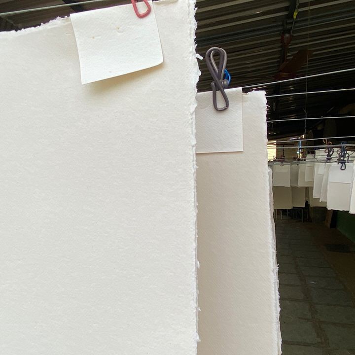 Khadi White Rag Paper 320gsm 70 x 100cm - Single Sheets