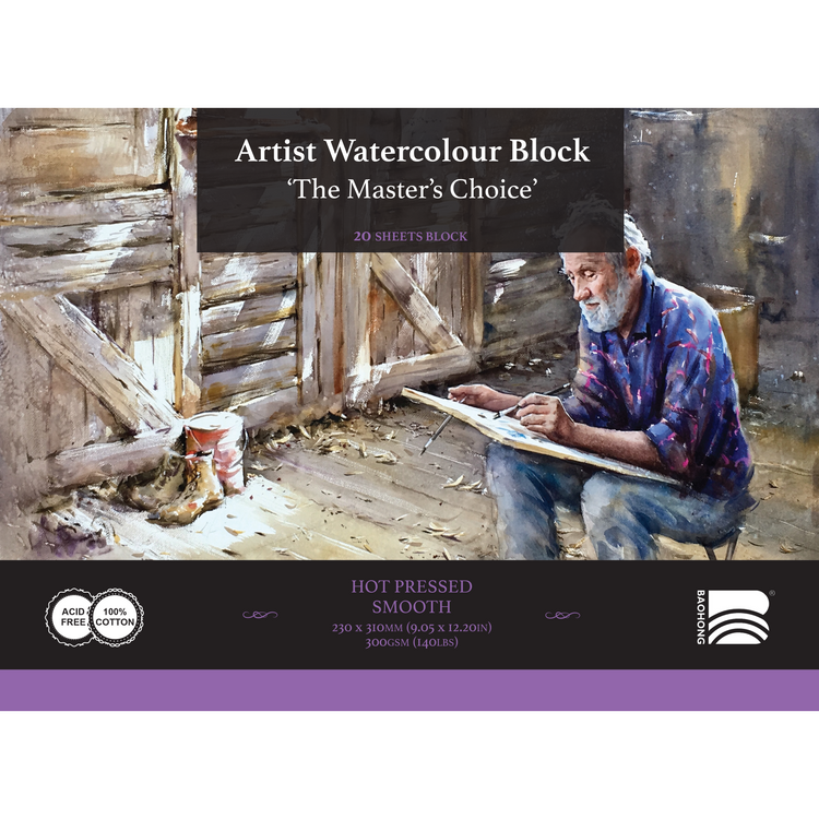 Baohong Watercolour Block - 230 x 310mm - Smooth / Medium / Rough