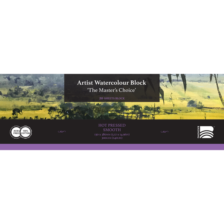Baohong Watercolour Blocks - 130 x 380mm - Smooth / Medium / Rough