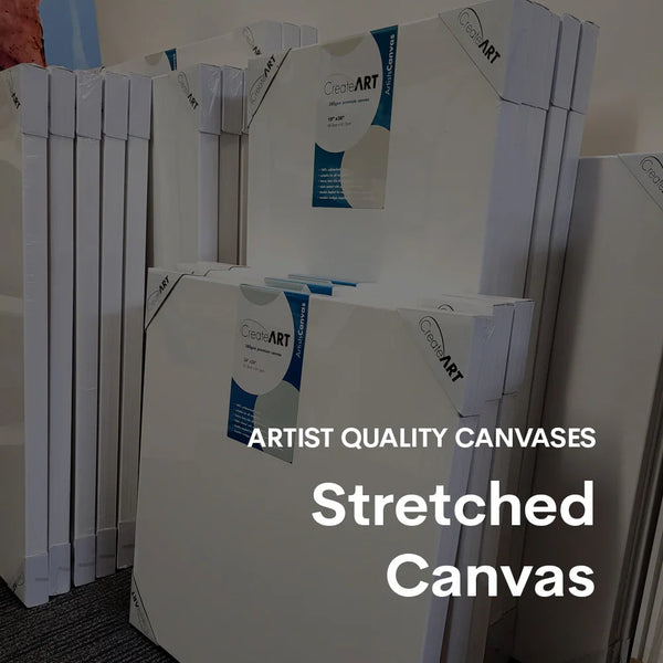 CreateART stretched canvas full cartons — cotton & linen, bulk
