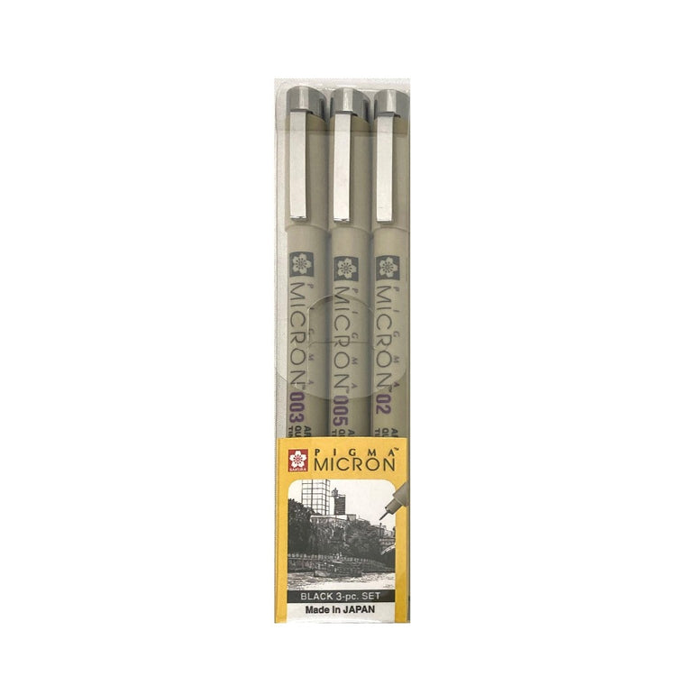 Sakura Pigma Micron 3 Pen Black Ink Set 3B