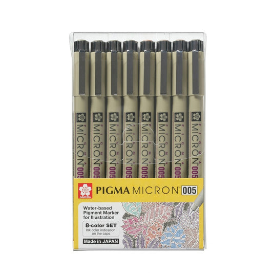 Sakura Pigma Micron 05 Pen Colour Set 8 Pens