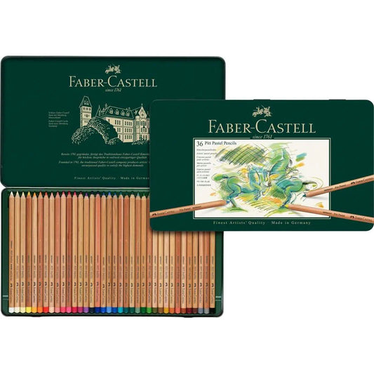 Faber-Castell Pitt Pastel Pencils, Tin Box of 12 / 24 / 36