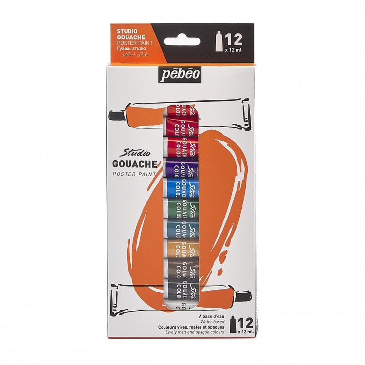 Pebeo Studio Gouache Set - 12 x 12ml