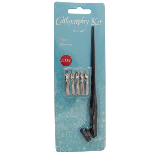 Sinoart Oblique Calligraphy Kit - 1 Dip Pen 5 x Pen Nibs