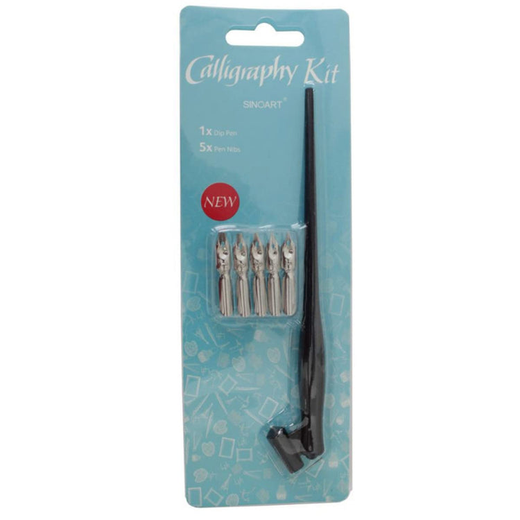 Sinoart Oblique Calligraphy Kit - 1 Dip Pen 5 x Pen Nibs