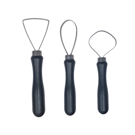 Pottery Sculpting Tool Set – 3 Pieces with Wood Handles