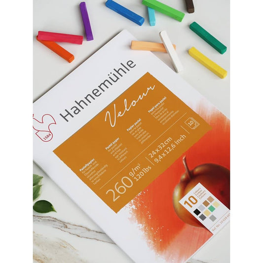 Hahnemuhle Pastel Velour Pad 10 Sheets Assorted Colours 260gsm 30x40cm