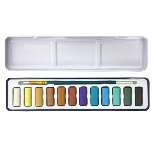 Art Spectrum Metallic Watercolour Set - 12 Pan Set + Brush
