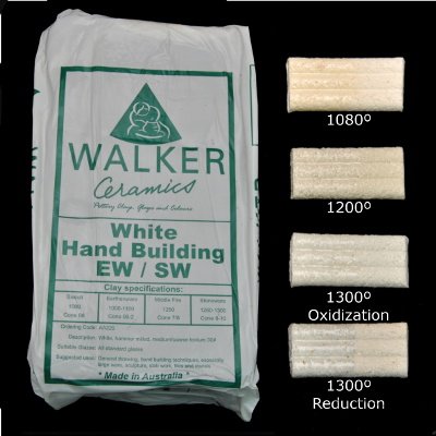 Walker Clay White Handbuilding Earthernware/Stoneware WH - 10kg Bag