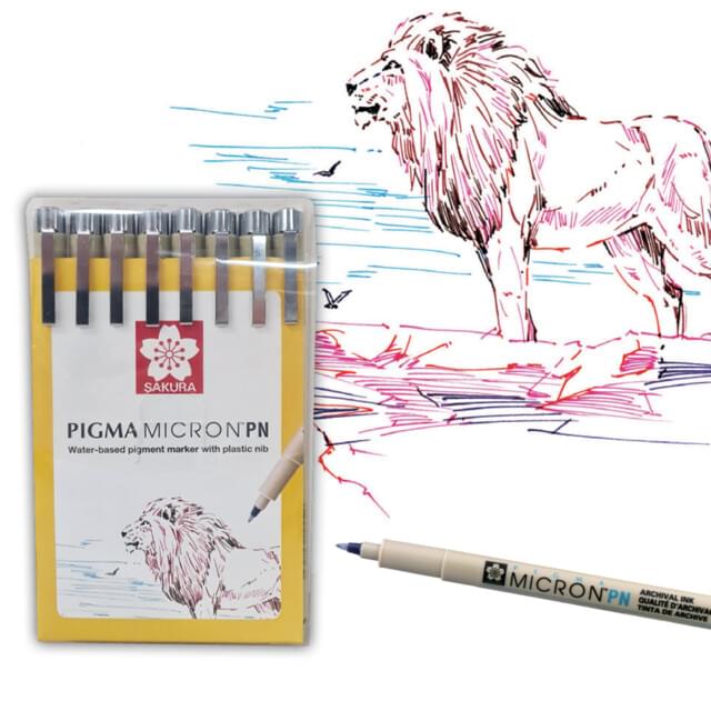 Sakura Pigma Micron PN 8 Colour Pen Set
