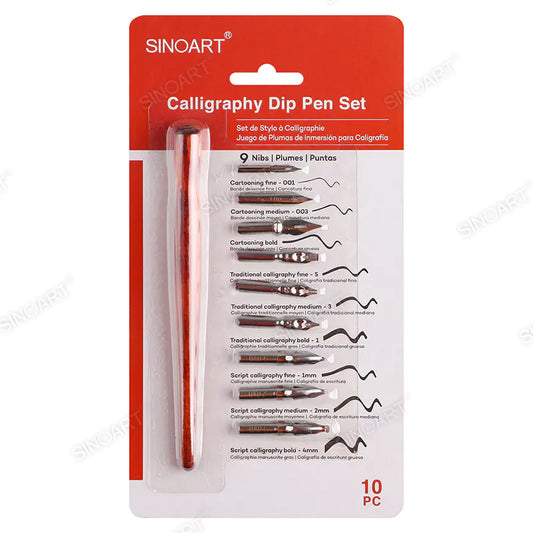 Sinoart Calligraphy Set - 9 Nibs and Holder