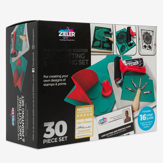 Zieler Complete Lino Cutting & Printing Kit 30pc