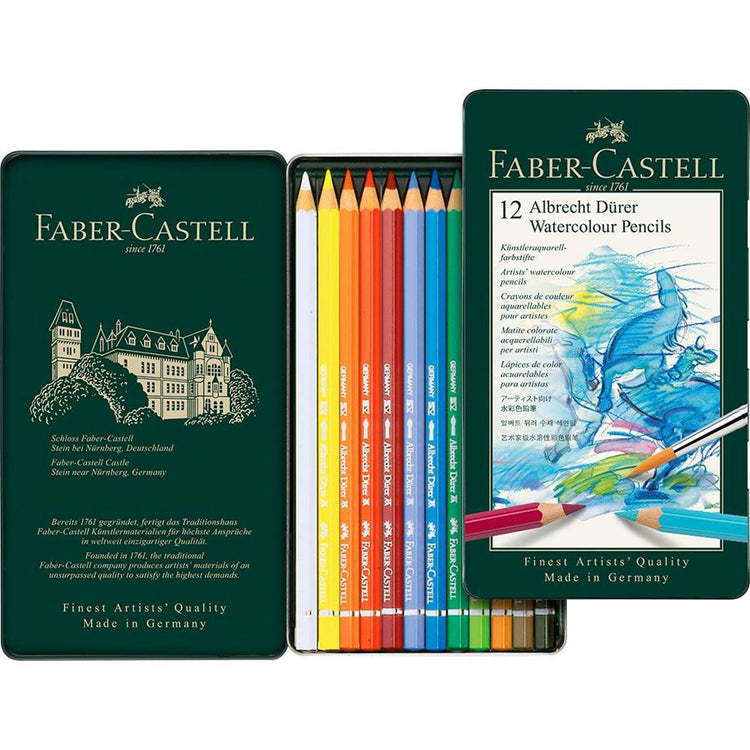 Faber-Castell Albrecht Durer Watercolour Pencils, Tin Box of 12 / 24 / 60 / 120