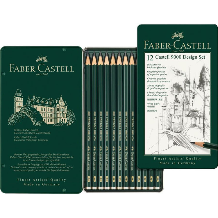 Faber-Castell 9000 Graphite Pencil Sets - Art Set & Design Set