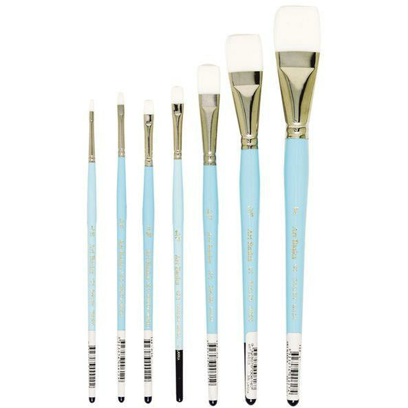 Art Basics 123 Taklon Short Flat Brushes