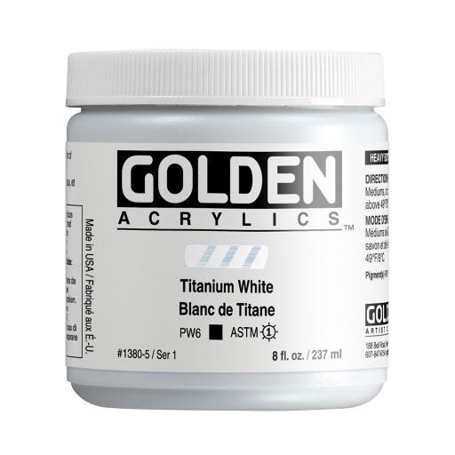 Golden Heavy Body Acrylic Paint Titanium White 236ml Jar