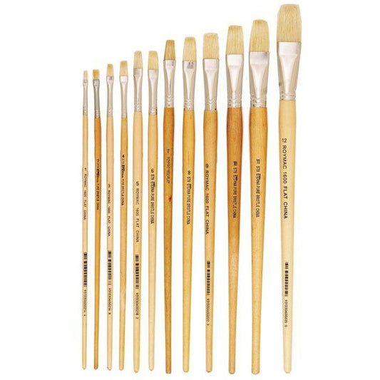 Art Basics 579 Hog Bristle Brushes - Flat