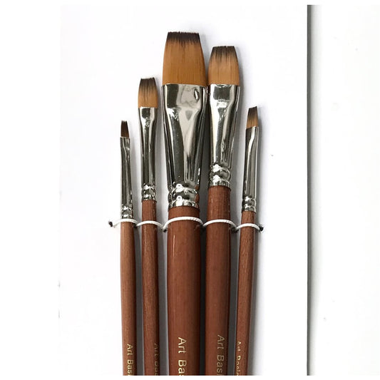 Art Basics 101 Golden Brown Synthetic Brush 5 pcs Set