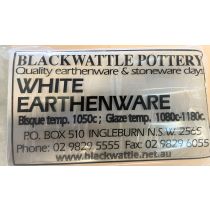 Blackwattle White Earthenware Clay - 10kg Bag