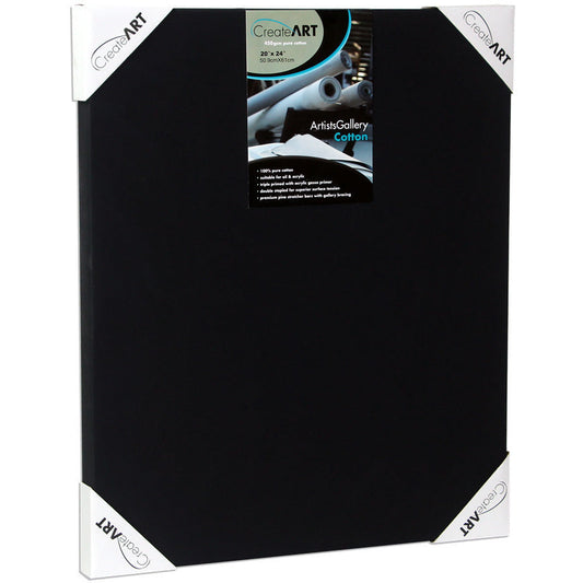 CreateART Artist Gallery Cotton 35mm 450gsm Black Primed CABP - Single Canvas
