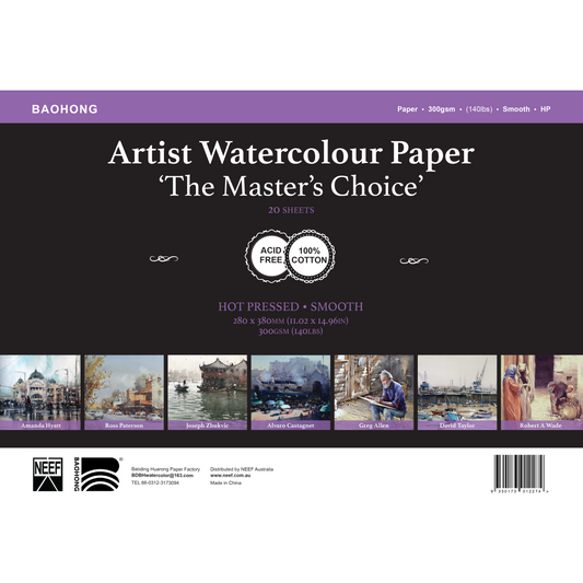 Baohong Watercolour Paper 300gsm 280x380mm - Single Sheets